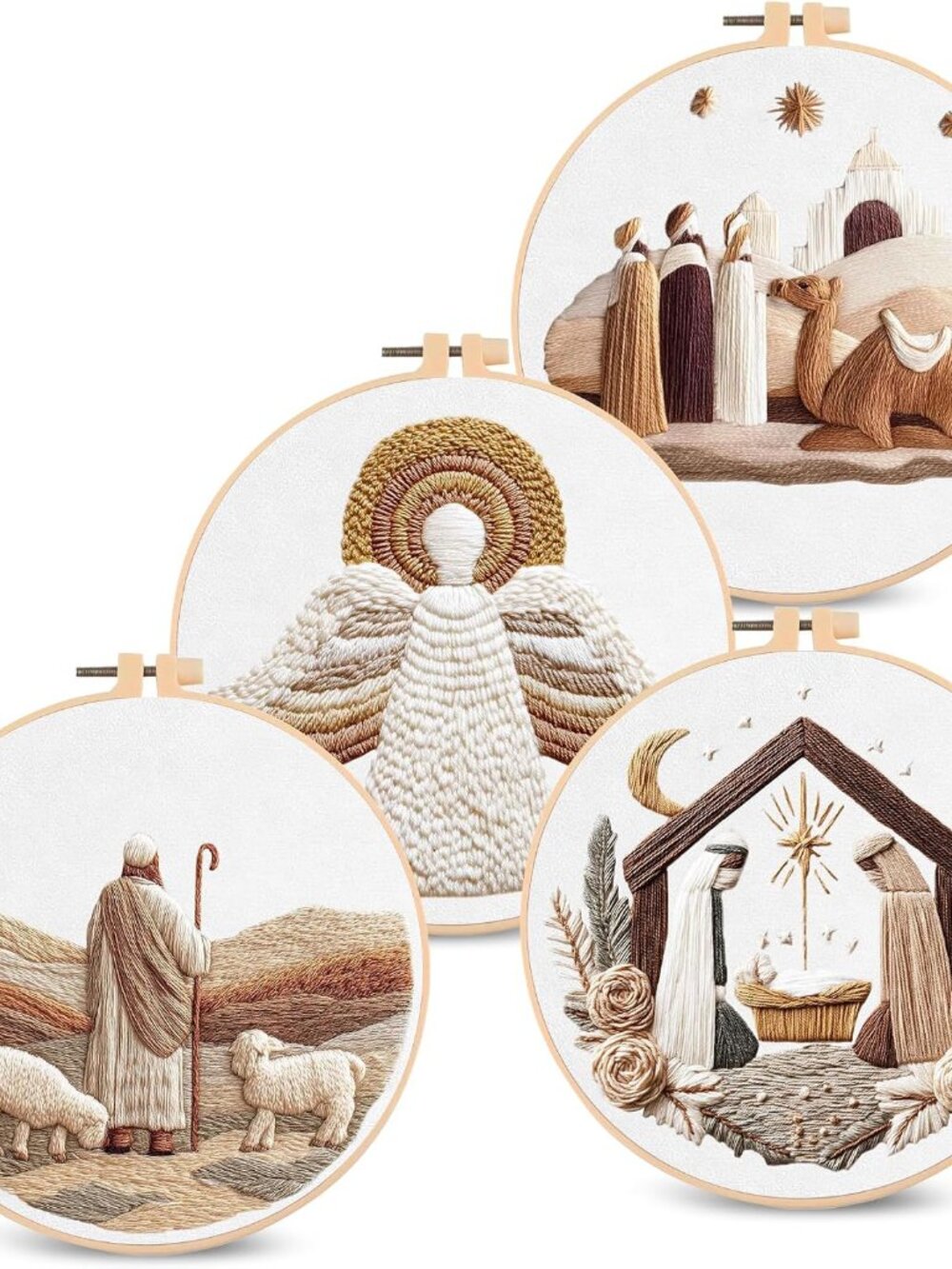 Christian Embroidery kit,Nativity Scene Needlepoint Cross Stitch Kits for Beginn